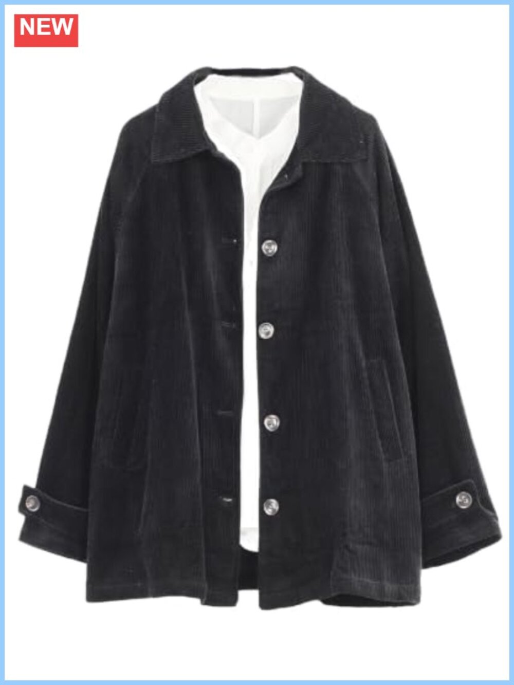 Corduroy Jacket Button Down Loose Fit Cottagecore Dark Academia Coat